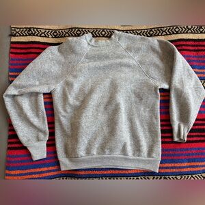 Vintage 70s Gray Raglan Sweatshirt Large